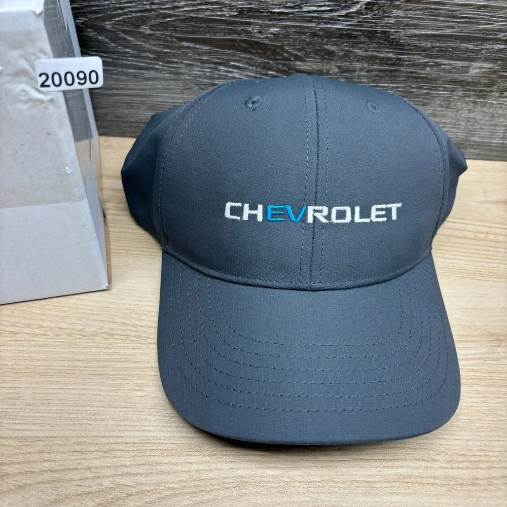 Chevrolet Hat Cap Strap Back Gray EV Logo Electric‎ Vehicle Automotive Promo Adj